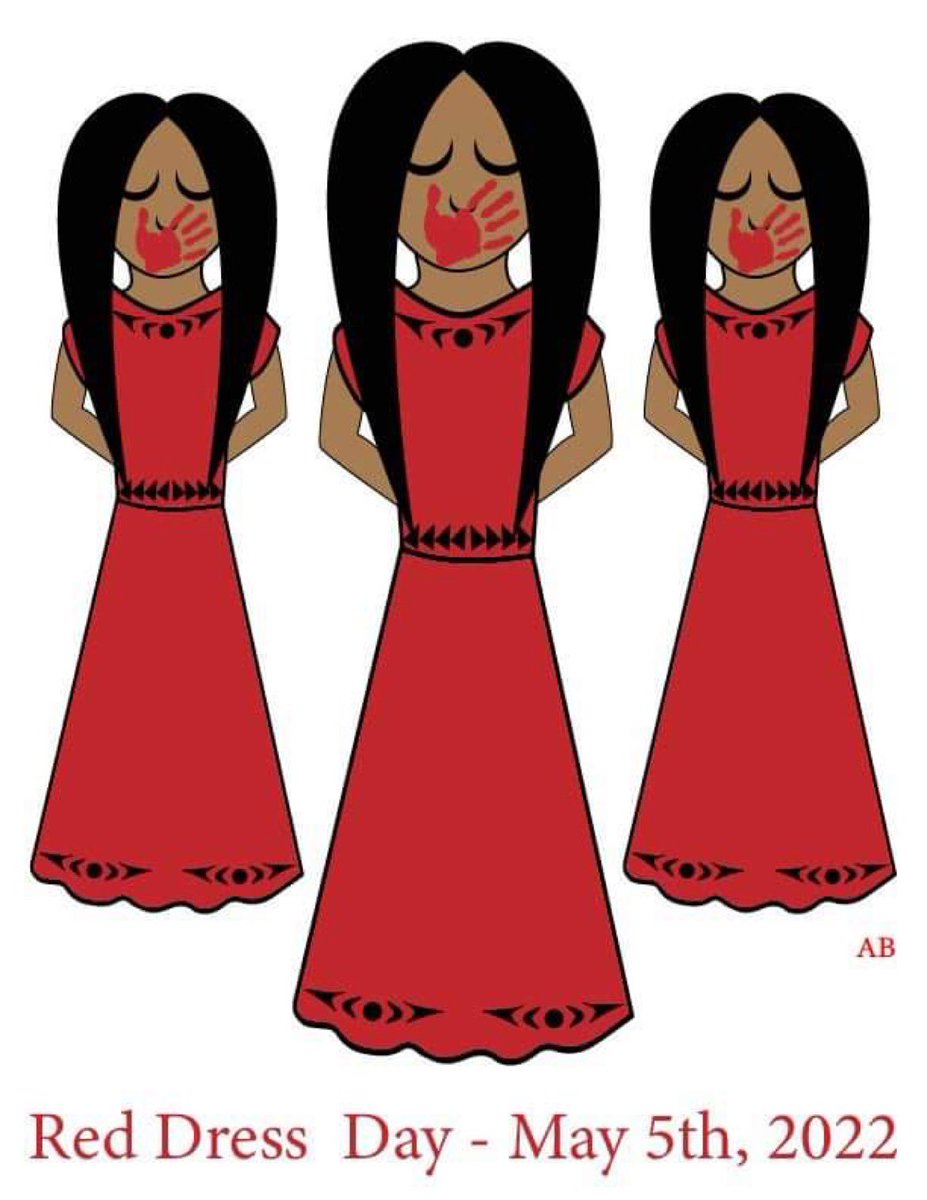 MarieVelo's tweet photo. Today I wear red to honour, remember and bring awareness to the missing and murdered Indigenous women,  girls and two spirited people. This violence is national tragedy and change is long overdue. 
#RedDressDay #reddress #MMIWG2S #MMIW https://t.co/5kdoACGBdD
