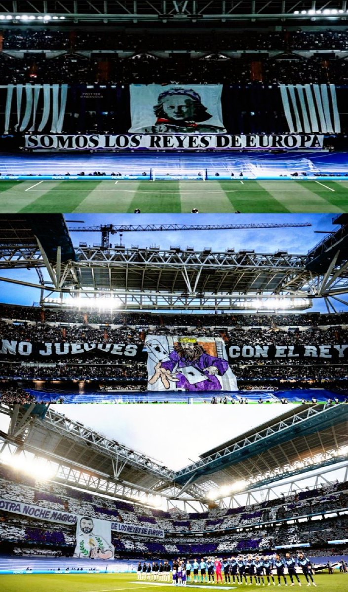 TheCoachkh's tweet photo. ريال مدريد خاسر في الذهاب ضد باريس المدجج بالنجوم..
- تيفو جماهير الريال في الإياب "نحن ملوك أوروبا"

ريال مدريد يلعب ضد حامل اللقب تشيلسي..
- تيفو الإياب "لا تلعب مع الملك"

ريال مدريد خاسر في الذهاب من المرشح السيتي..
- تيفو الإياب "ليلة ساحرة أخرى لملوك أوروبا"

ثقة و عظمة ❤️ https://t.co/rqWkwYNRh5