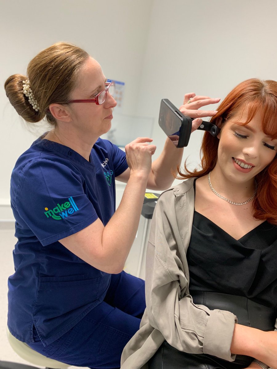 ECG_Lorna's tweet photo. Absolutely fascinated with ⁦@TympaHealth⁩ ‘s innovative technology today at ⁦@wemakewell⁩ - looking forward to my hearing test on Monday and to improve my #earhealth over the next few weeks 👂🏻#clinic #hearing https://t.co/swVw5McZcv