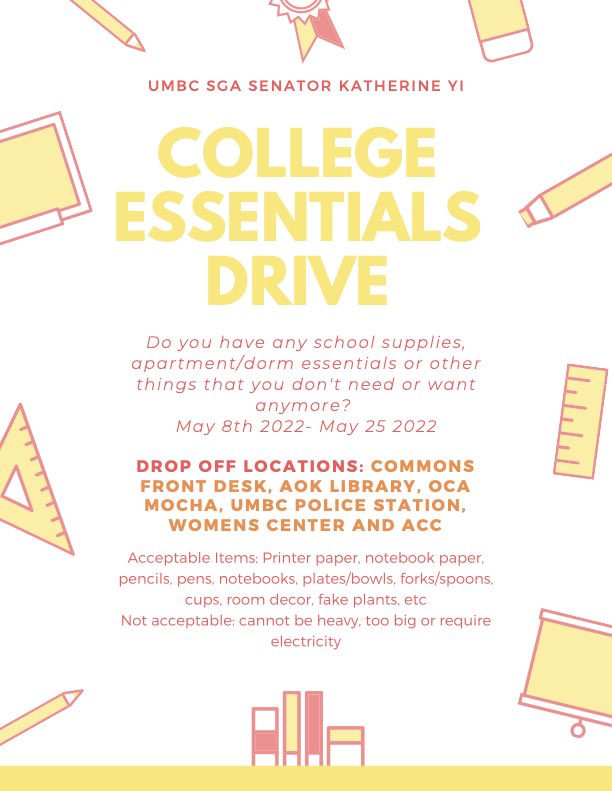 Have any supplies or dorm items you don’t want/need anymore? Donate to the College Essentials Drive between May 8-May 25! There are plenty of drop off locations available!