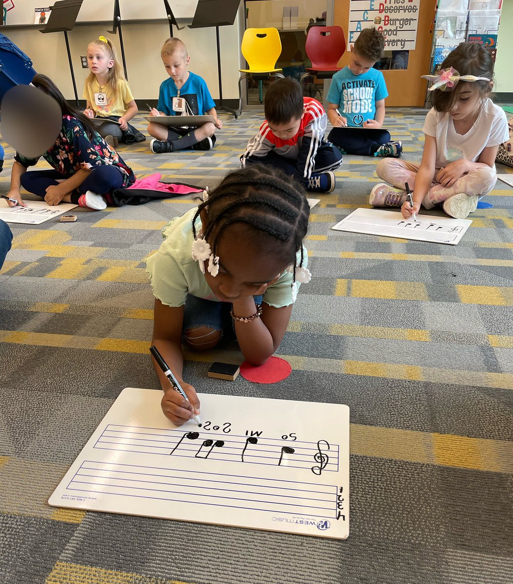 In kindergarten, we’re turning our “high and low” notes into the real thing…SO and MI! <a href="/GulphPBIS/">Gulph PBIS</a> #umasdistheplacetobe