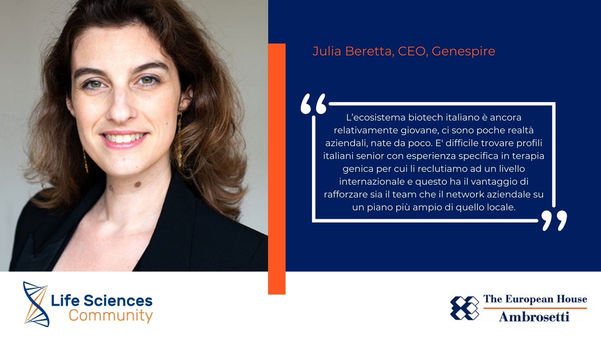 Ambrosetti_'s tweet photo. Julia Berretta, CEO di Genespire all'incontro #LifeSciences #BioEquityEurope #BioEquityEurope2022 #InnoTechHub #biotech https://t.co/oixYLRonQV