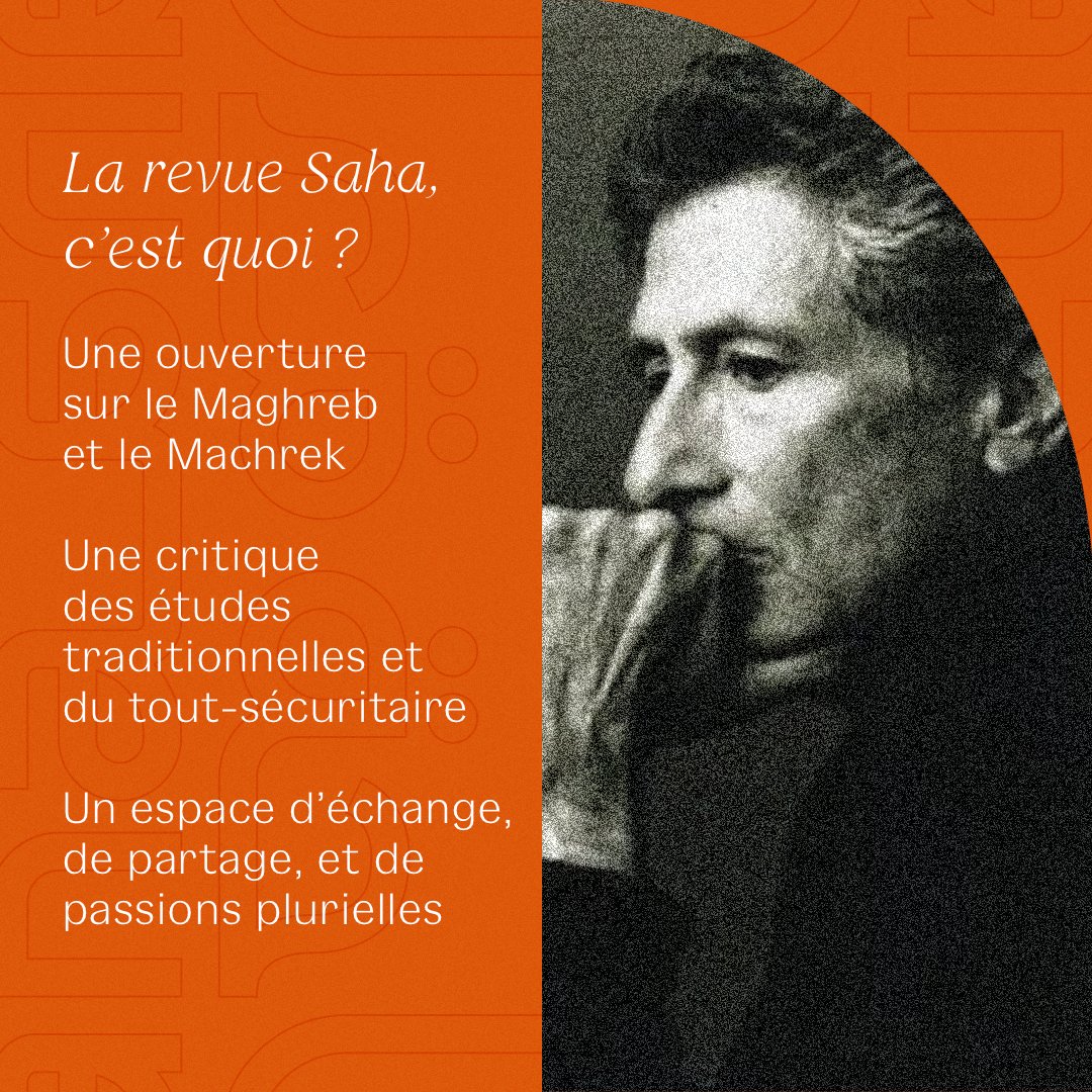 RevueSaha's tweet photo. La revue Saha ساحة, a été fondée en 2022 à l'@UMontreal. À destination des https://t.co/v2M8Nt6LLA qui s'intéressent à l’Afrique du Nord et au Moyen-Orient.

Pour plus d'infos : https://t.co/XwE4neuWr7

#saha #critique #orientalisme #maghreb #machrek #université #critique https://t.co/mDRmJ3AgVI