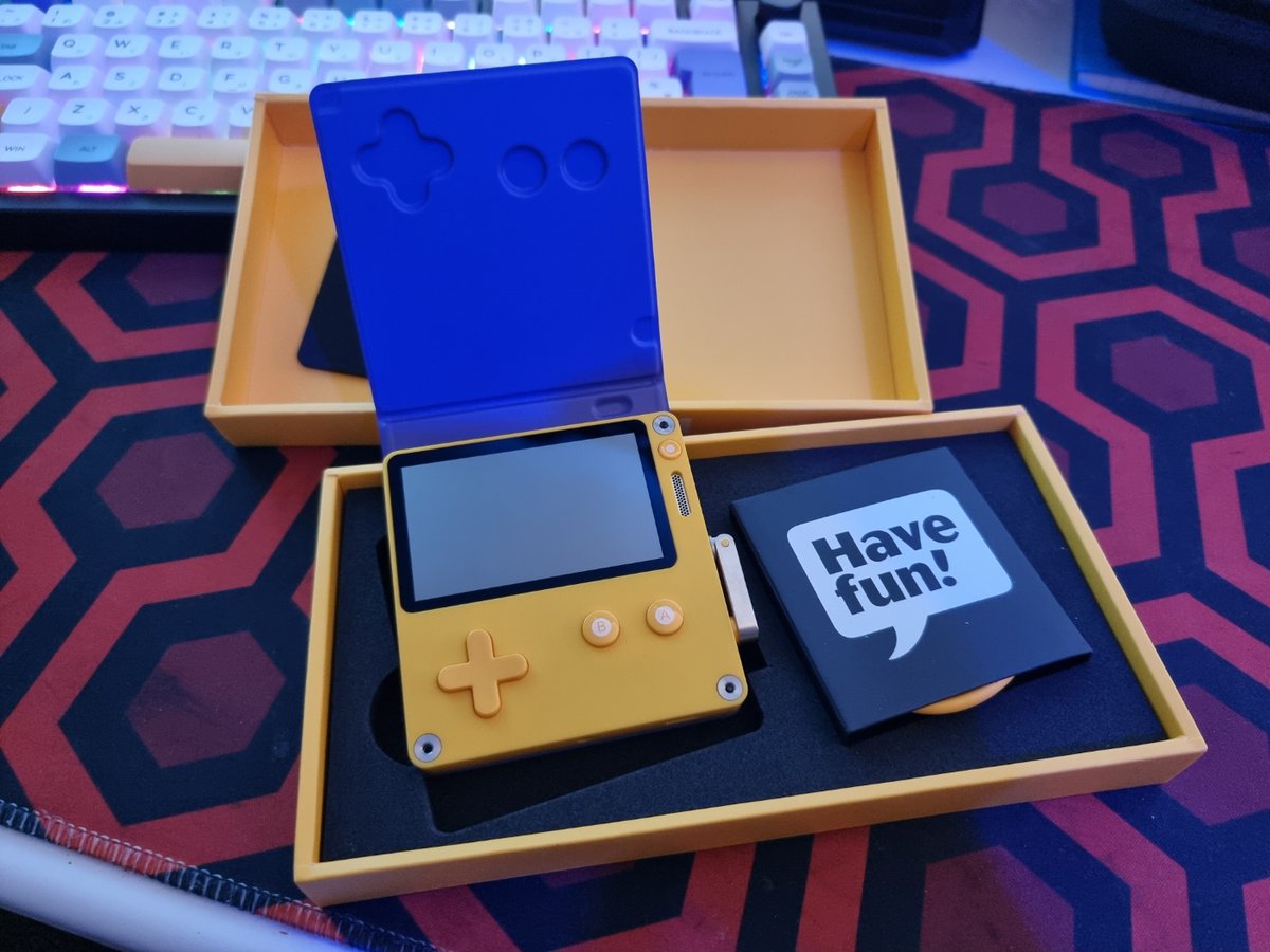 badoomtch's tweet photo. My PlayDate finally arrived. I can't wait to try and make a game for this thing. Thanks @panic @playdate https://t.co/2YAX1yPYt1