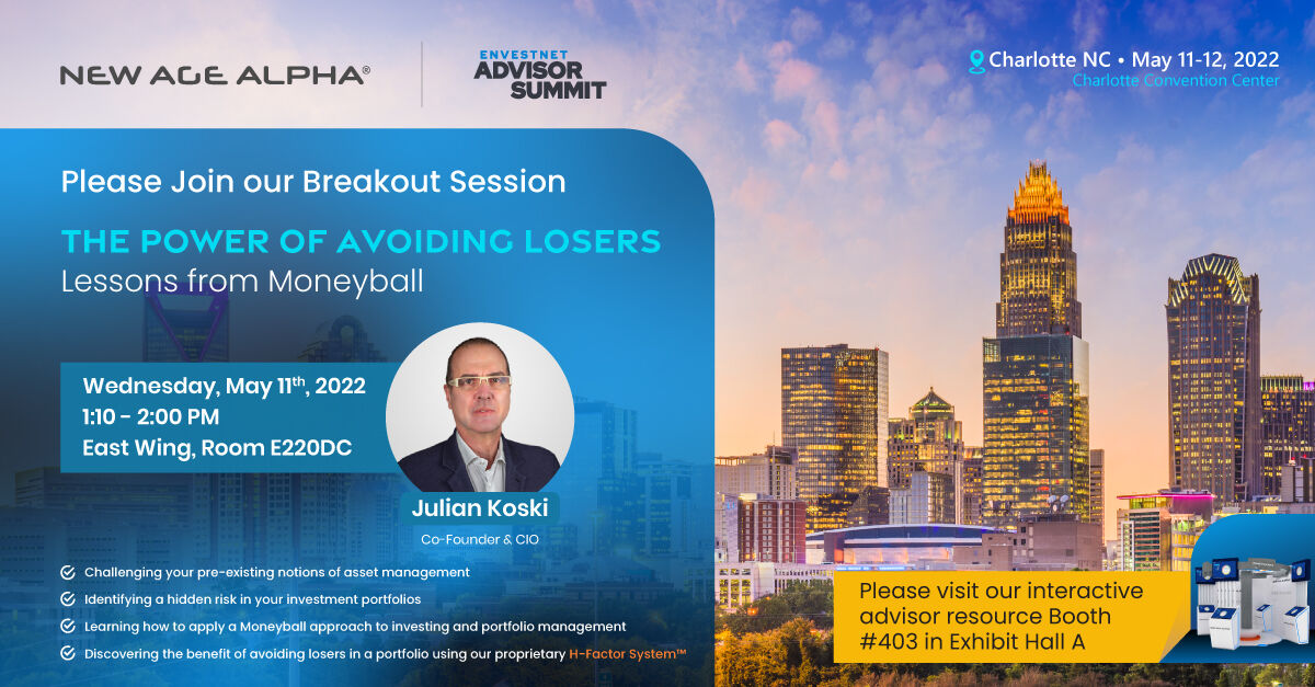 newagealpha's tweet photo. As sponsors @Envestnet, Inc’s #ENVSummit, New Age Alpha will be there to connect in person and show you the power of avoiding losers when investing. Get access to our H-Factor System Advisor Tool in Charlotte!
Visit: https://t.co/jQcMnHjLSA https://t.co/E6AWzGKjhI