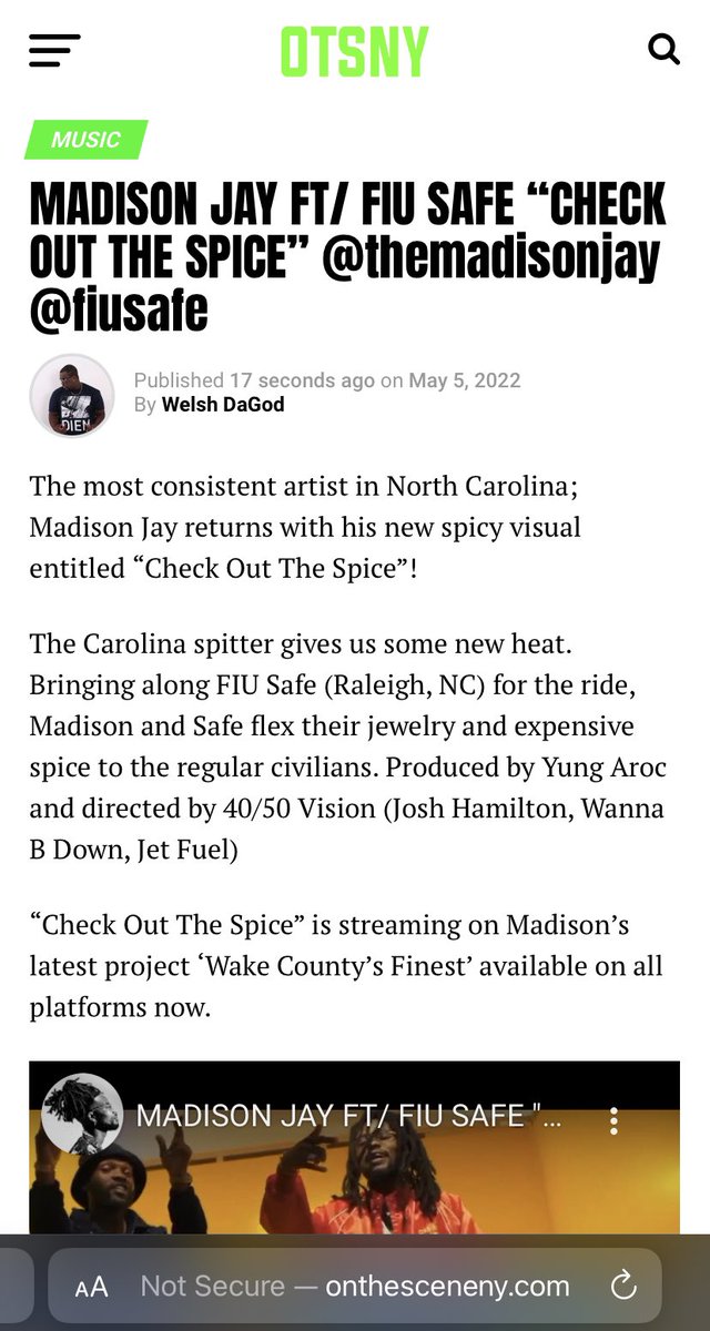 salute <a href="/OnTheSceneNY/">On The Scene NY</a> 💯💪🏾 

onthesceneny.com/music/madison-…
