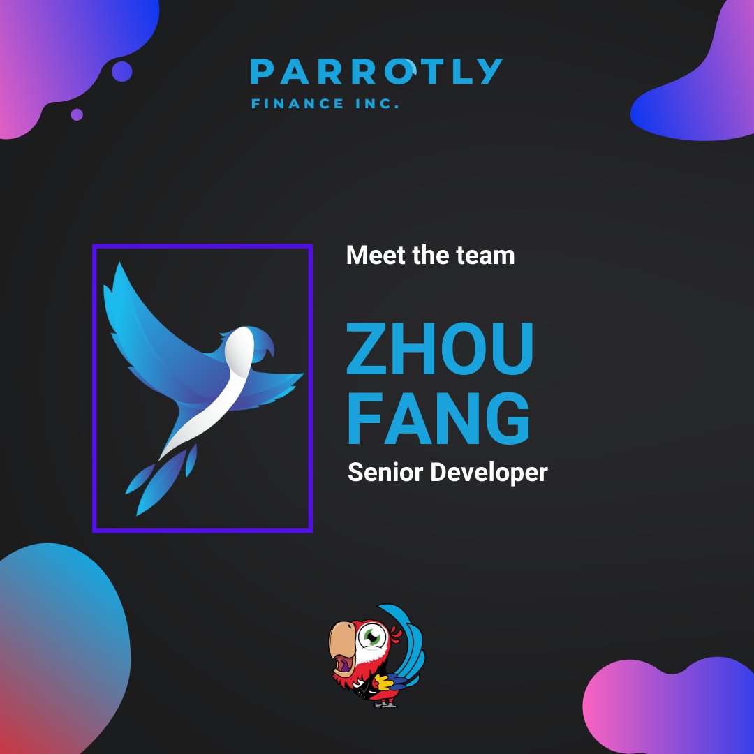 ParrotlyFinance's tweet image. Meet the team: ZHOU FANG
Innovative Senior front-end web developer with 10+ years of strong technical skills in complex website development including single-page applications.
#defi #NFT #Polygon