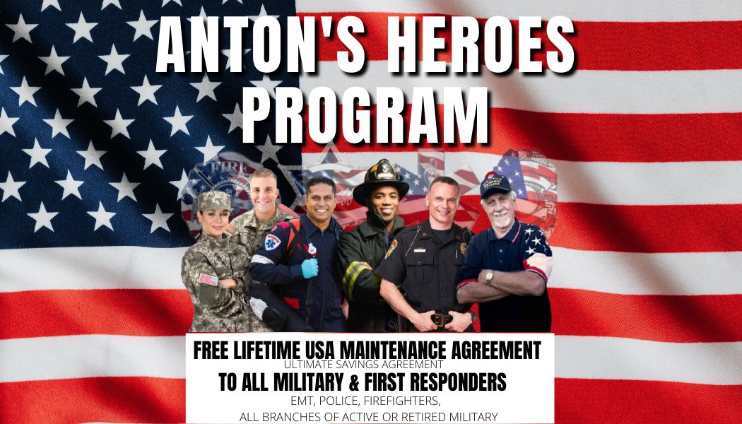 AntonsHVAC's tweet photo. We care about our Military &amp; Frontline Workers, and as a way to show our appreciation we our giving back with a FREE LIFETIME MAINTENANCE AGREEMENT!
Includes support to all active and retired EMTs, Firefighters, Police, and all Military Branches. 
Call 314-461-9555 to enroll https://t.co/7yVjNegaXd