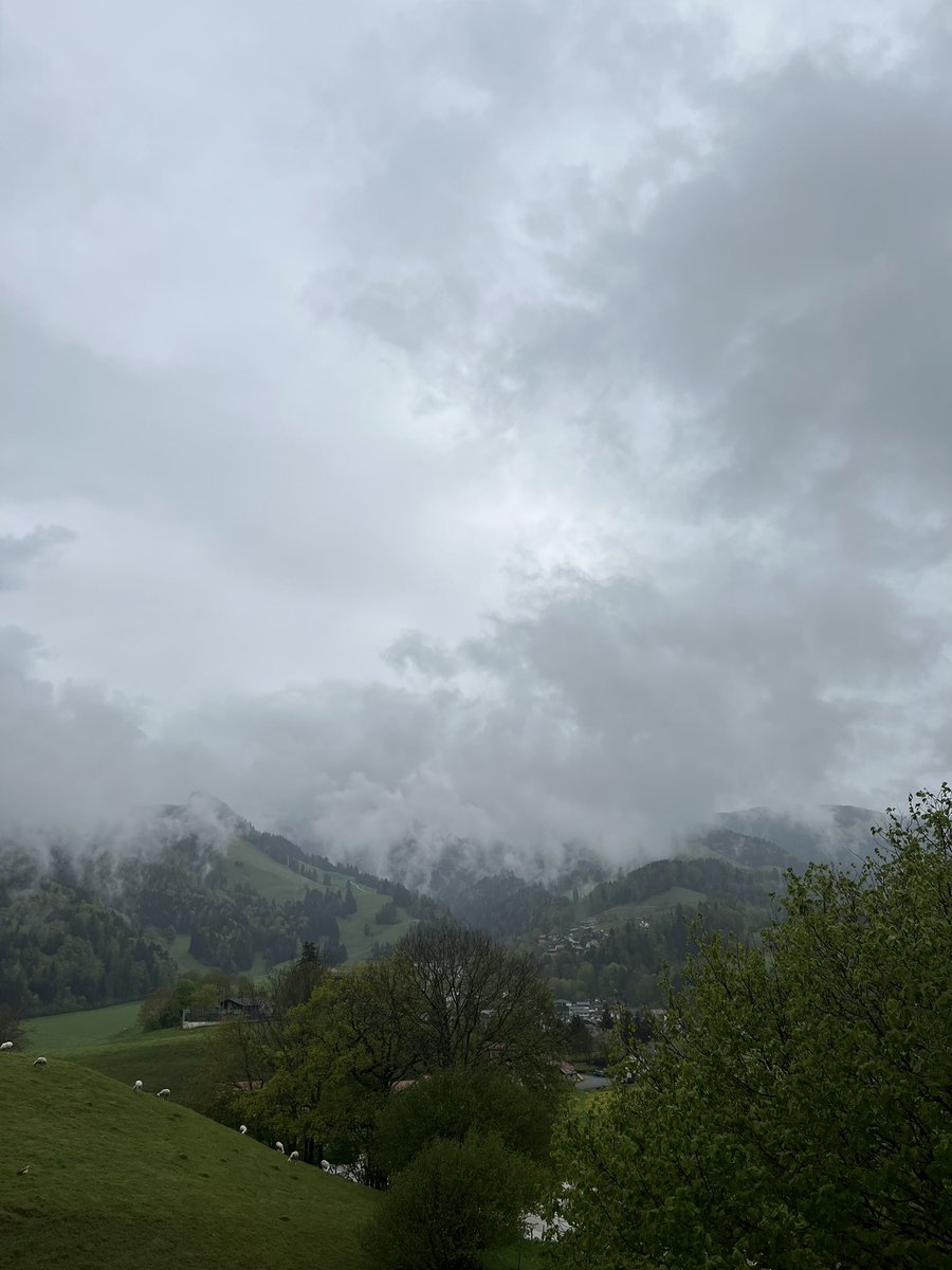 shloobee's tweet photo. The view’s a little compromised by the ghastly weather, but still… #LaGruyères #Fribourg #FribourgRegion #Switzerland #PreAlpes #Mountains #View https://t.co/cS72ExJxH6