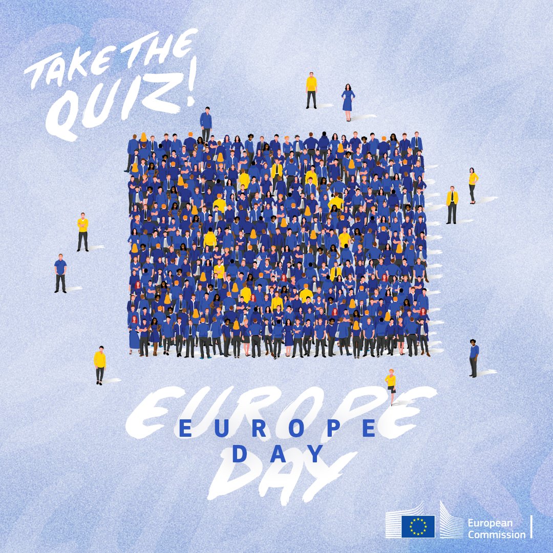 europe_creative's tweet photo. Today is #EuropeDay, a day to celebrate our common past and future together, by honouring the fundamental values of the EU: peace, unity, and democracy.

How much do you know about the EU?

Take the QUIZ and test your knowledge! ⬇️