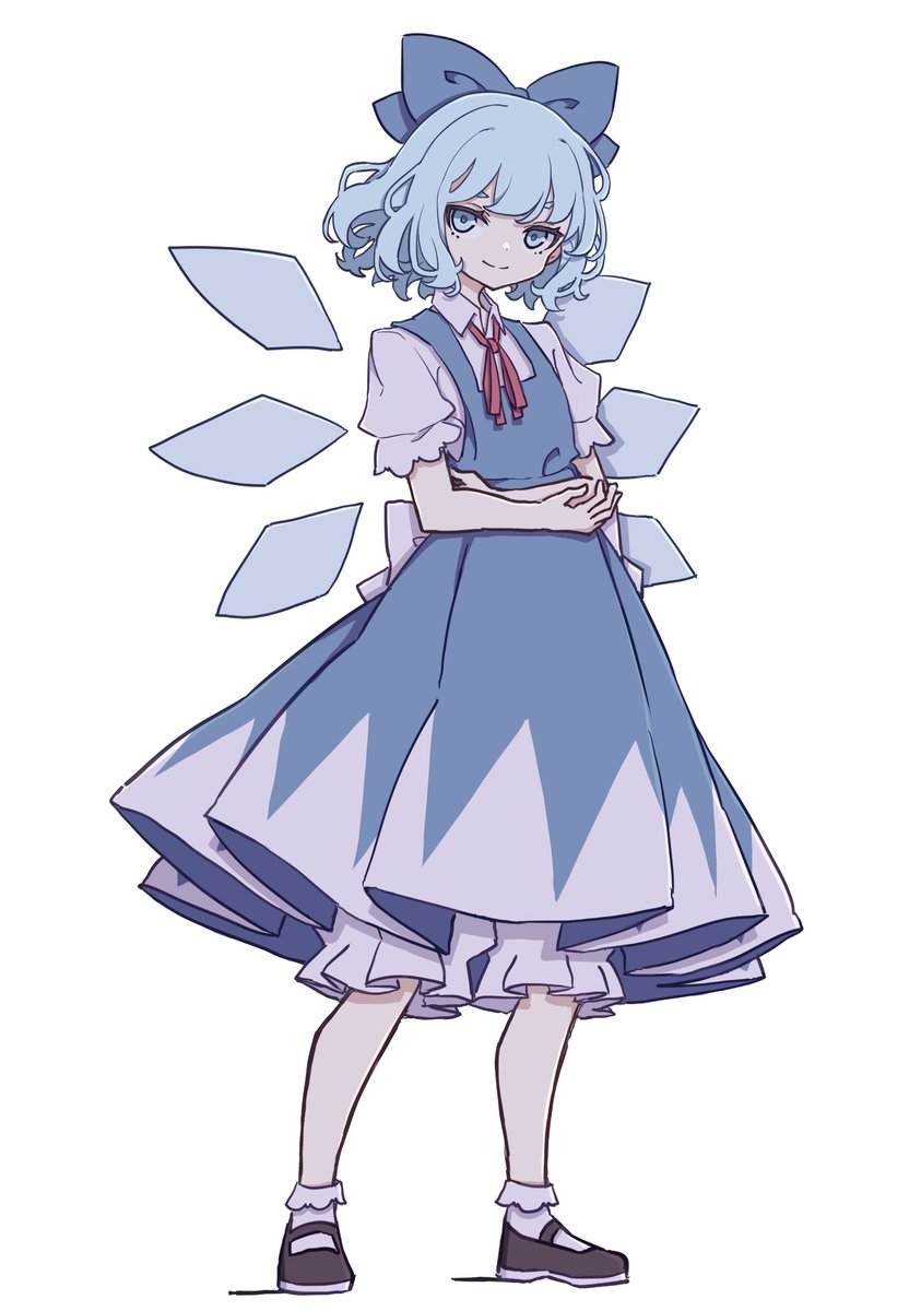 cirno 1girl solo ice wings ice wings blue hair dress  illustration images