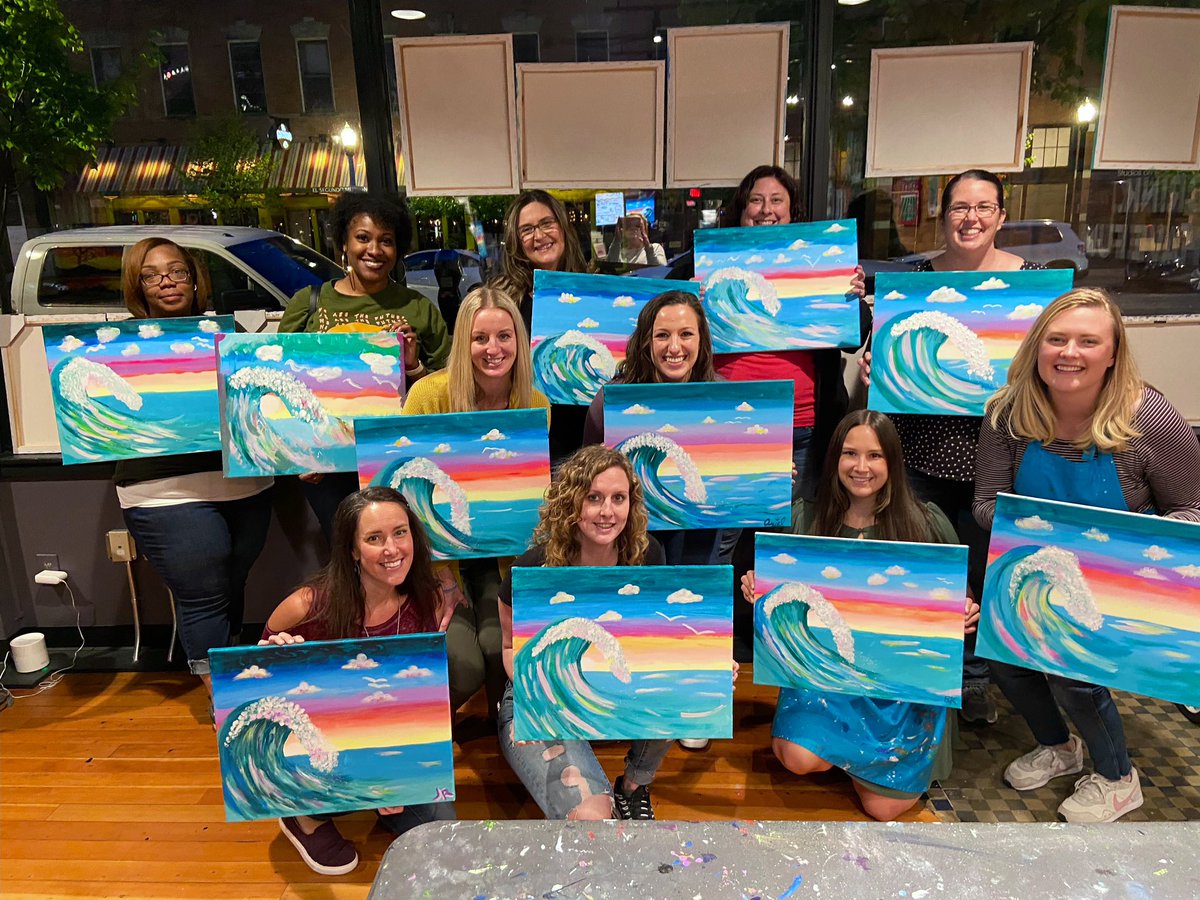 Buckeye4IBD's tweet photo. We had so much fun last week at @PinotsPalette raising money and awareness for the @CrohnsColitisFn #TakeSteps - big thanks to all the @OSUWexMed employees who showed up for patient advocacy! #IBDvisible #IBDcommunity https://t.co/5GFhfP2LJT