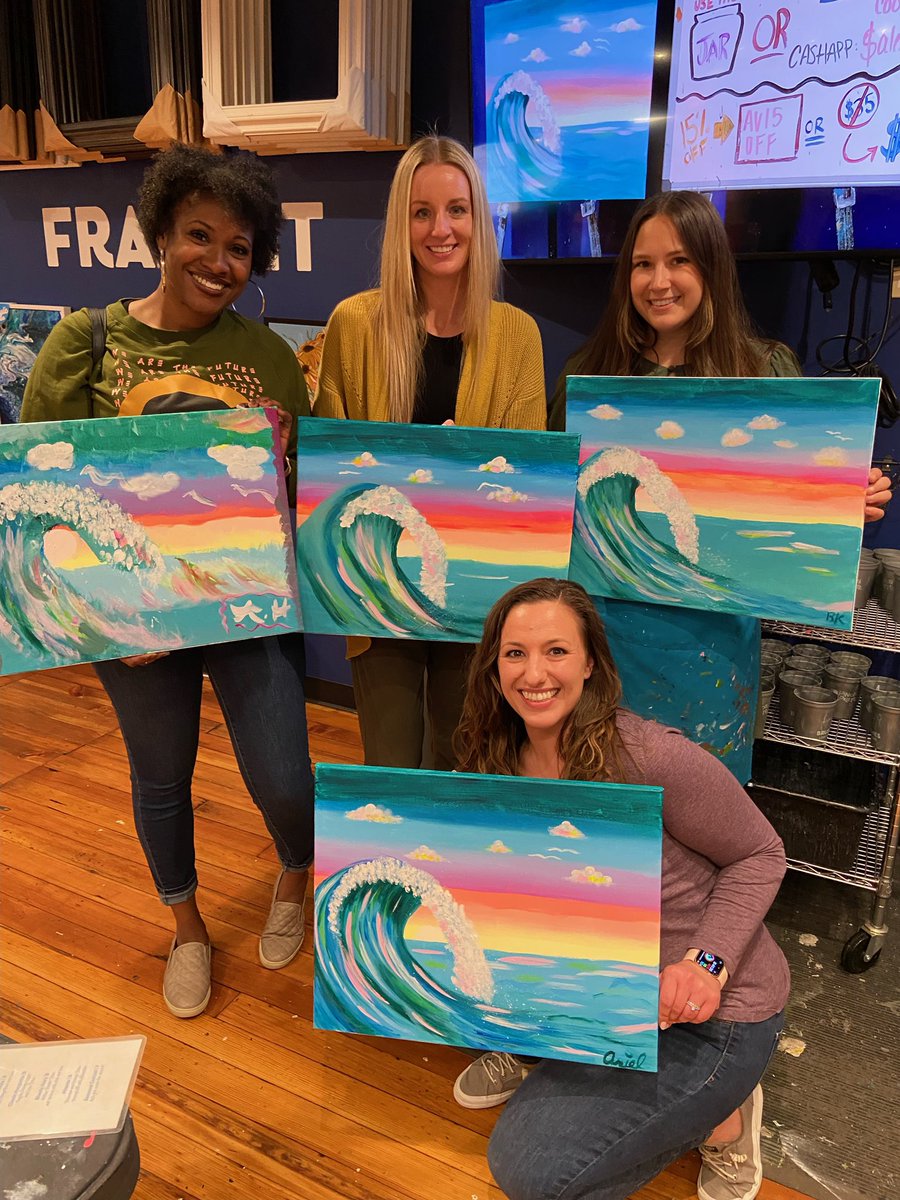 Buckeye4IBD's tweet photo. We had so much fun last week at @PinotsPalette raising money and awareness for the @CrohnsColitisFn #TakeSteps - big thanks to all the @OSUWexMed employees who showed up for patient advocacy! #IBDvisible #IBDcommunity https://t.co/5GFhfP2LJT