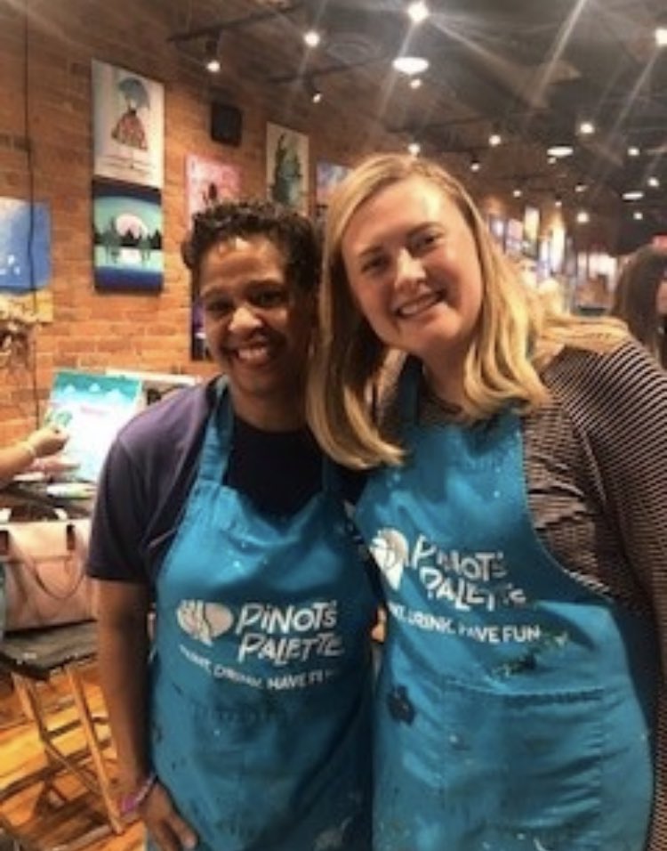 Buckeye4IBD's tweet photo. We had so much fun last week at @PinotsPalette raising money and awareness for the @CrohnsColitisFn #TakeSteps - big thanks to all the @OSUWexMed employees who showed up for patient advocacy! #IBDvisible #IBDcommunity https://t.co/5GFhfP2LJT