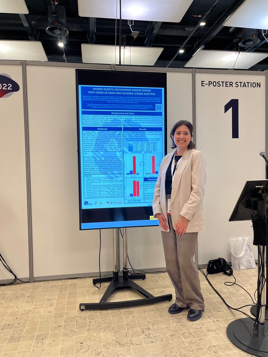 PharmaEpigenLab's tweet photo. Poster sessions at #ESOC2022
Marina Guash and Ana Aguilera @SantPauIctus present their work on #COLLATERALCIRCULATION (1)dehydratation and #strokeoutcome (2)circulating endothelial progenitor cells
@LaiaLlucia shows her reseach on genetics of stroke post #COVID19 https://t.co/O1dxV7X7du