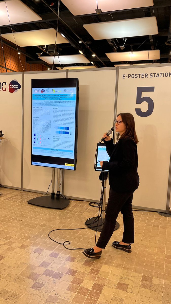 PharmaEpigenLab's tweet photo. Poster sessions at #ESOC2022
Marina Guash and Ana Aguilera @SantPauIctus present their work on #COLLATERALCIRCULATION (1)dehydratation and #strokeoutcome (2)circulating endothelial progenitor cells
@LaiaLlucia shows her reseach on genetics of stroke post #COVID19 https://t.co/O1dxV7X7du