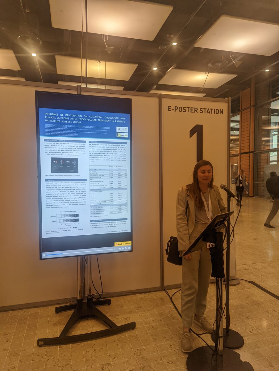 PharmaEpigenLab's tweet photo. Poster sessions at #ESOC2022
Marina Guash and Ana Aguilera @SantPauIctus present their work on #COLLATERALCIRCULATION (1)dehydratation and #strokeoutcome (2)circulating endothelial progenitor cells
@LaiaLlucia shows her reseach on genetics of stroke post #COVID19 https://t.co/O1dxV7X7du