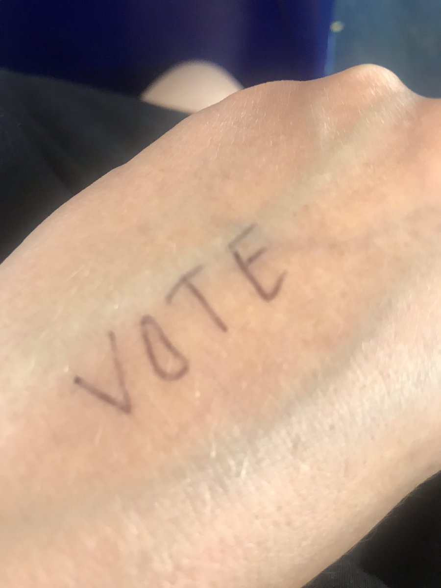 jac2blade's tweet photo. Pleased that my habit of writing stuff on my hand actually came in useful today and reminded a few colleagues to get to the polling station after work!#vote #LocalElections2022 https://t.co/ChAyG0Cs4F