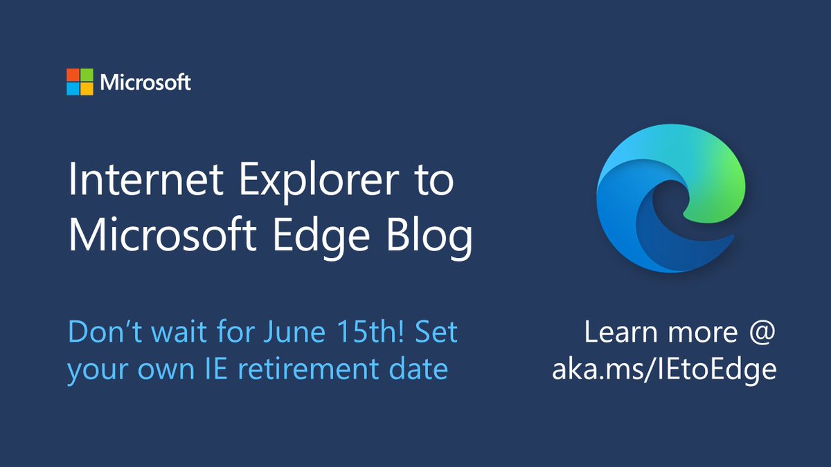 MSEdgeDev's tweet image. Internet Explorer is weeks away from retirement, but you don’t have to wait. Read about how you can prepare by setting up Microsoft Edge with IE mode 💻: msft.it/6012b1v7G