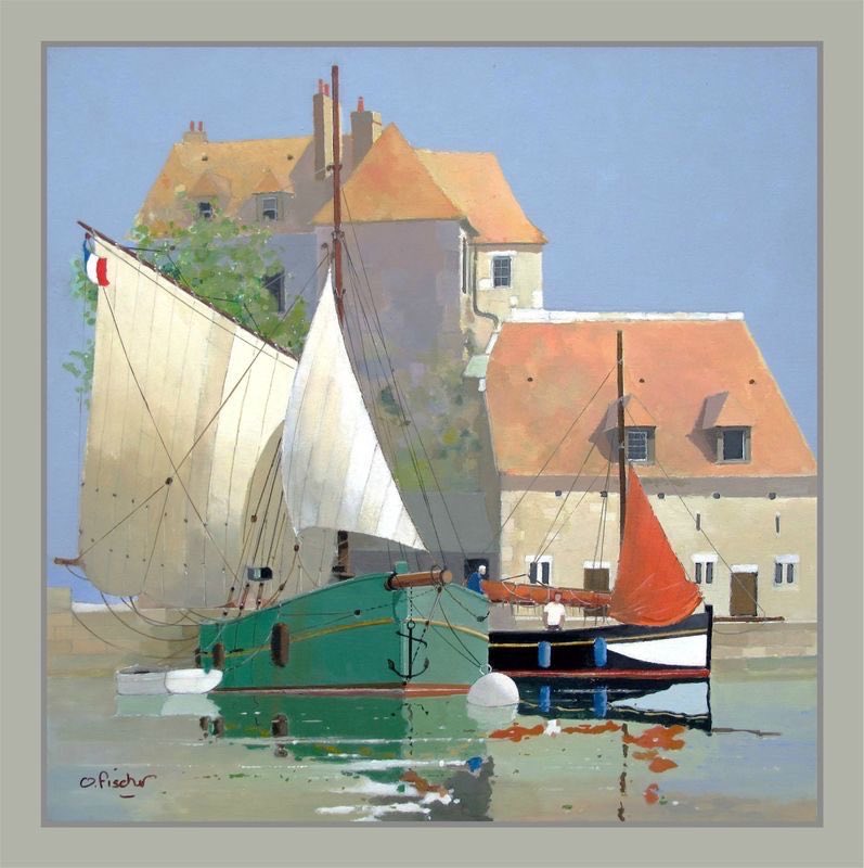 I was so pleased to find new work to post by Watercolours artist Olivier Fischer.   Brittany is where he lives and I love this ethereal dreamy painting here.  Beautiful.  ( maybe just me)