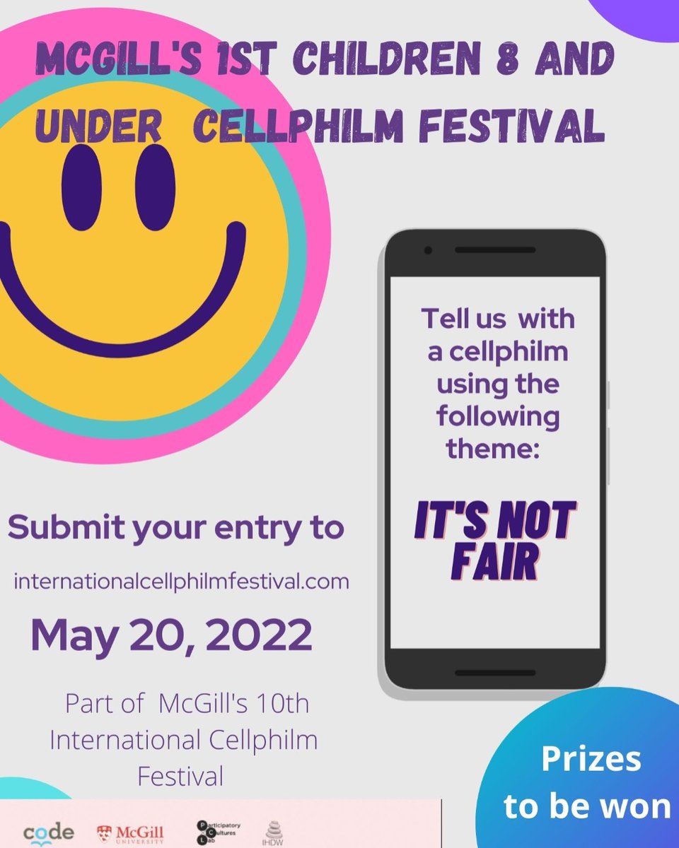 For the first time ever, this year's Cellphilm Festival features an Under 8 category! 
Cellphilms in this category will be evaluated based on creativity, and relevance to a separate theme, "It’s Not Fair!"