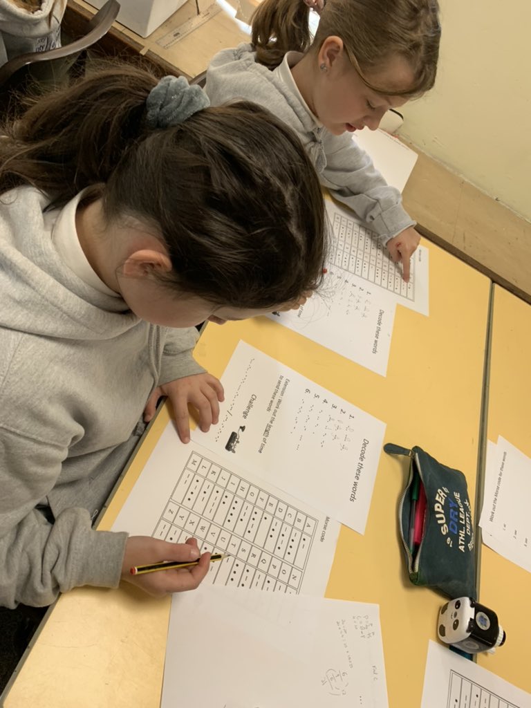 gilwern_school's tweet photo. #GilwernYear6 loved the transition session with @KHSMrsCMaths @KHS_Maths We were so engaged with morse that we decided to make a code for the diary entry work we’ve been doing this week @KhsTransition #ambitiouscapablelearners #mathsnumeracy https://t.co/Thq1cdy73y