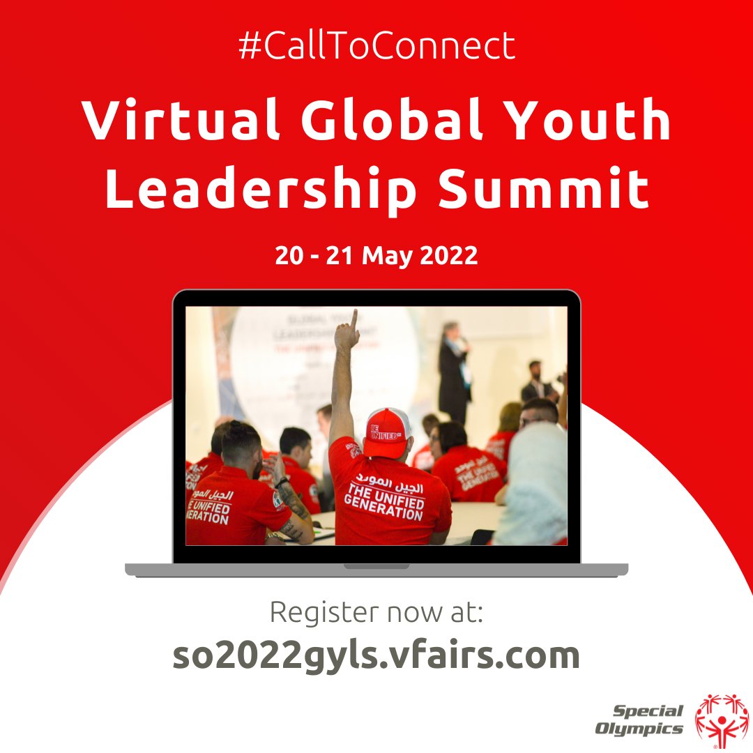 soeuropeeurasia's tweet photo. Young people & educators of Europe, time to join the @SpecialOlympics drive towards more inclusive world! Visit https://t.co/418QhIKAGu & register now for the first ever @SpecialOlympics Virtual Global Youth Leadership Summit on 20 and 21 May. Answer our #CallToConnect! https://t.co/RZl1IaGtdk