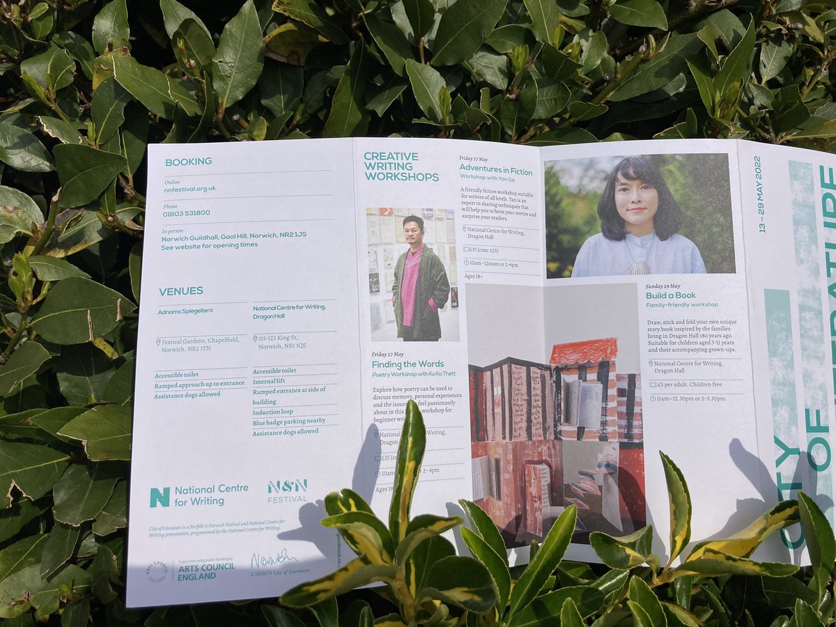 Norwich! Coming soon for you to pick up around the city - our <a href="/WritersCentre/">National Centre for Writing</a> x <a href="/NNFest/">Norfolk & Norwich Festival</a> City of Literature 2022 programme in one lovely lil dear green place!