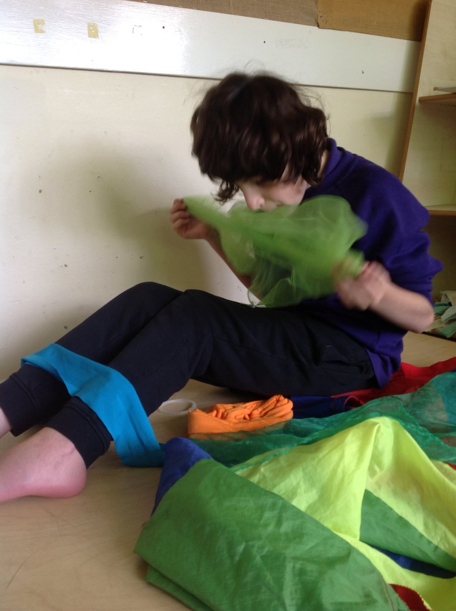 HeritageSEND's tweet image. How many colours can you find? - Scarfs and parachutes for PMLD Awareness Day.