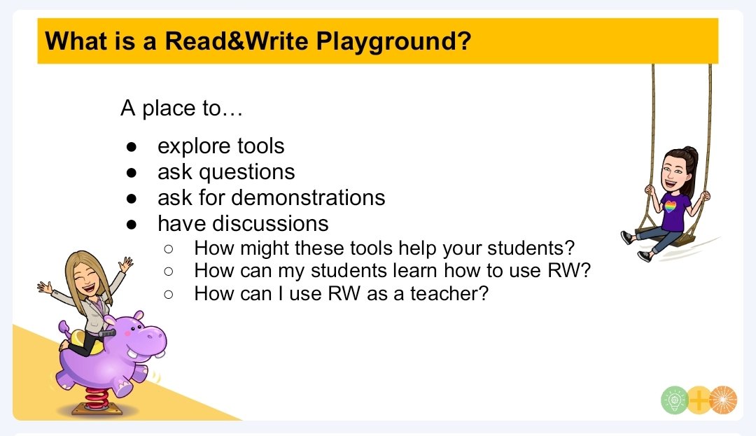 Ashleigh Ramson (@mrs_ramson) on Twitter photo Save the date! May 18th from 3:45pm - 4:15pm, <a href="/DianaYCho/">Diana Yhap Cho</a> and I will be hosting the Read&Write Playground at the virtual #TDSBInnovateCelebrate conference. All are welcome to come explore this hands-on, friendly exploration session. No previous experience with Read&Write required. Save the date! May 18th from 3:45pm - 4:15pm, <a href="/DianaYCho/">Diana Yhap Cho</a> and I will be hosting the Read&Write Playground at the virtual #TDSBInnovateCelebrate conference. All are welcome to come explore this hands-on, friendly exploration session. No previous experience with Read&Write required.