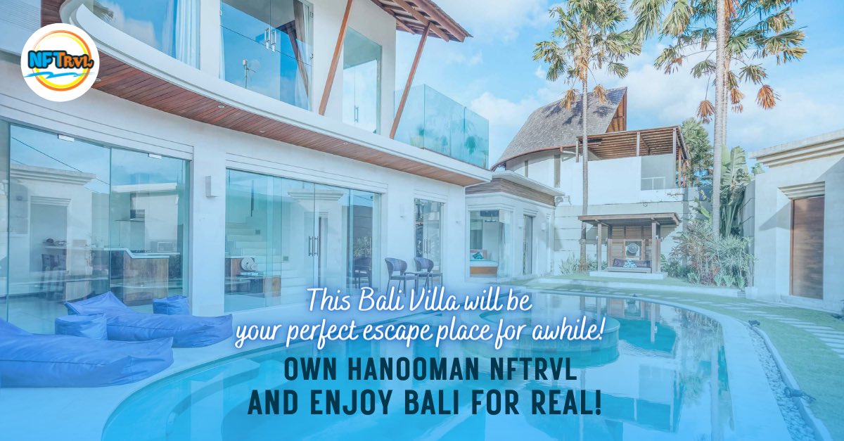 nftrvl's tweet photo. Where else you can find NFT as amazing as this?👀✨
Hanooman NFTrvl will give you a night stay at worth of millions villas in Bali!🏡
Still wondering how?🤔
We wait for you to join our Discord and Twitter, right now!✨

#BaliVilla #nft #nftcommunity #nftproject #nftindonesia https://t.co/fgDK1QjxTO