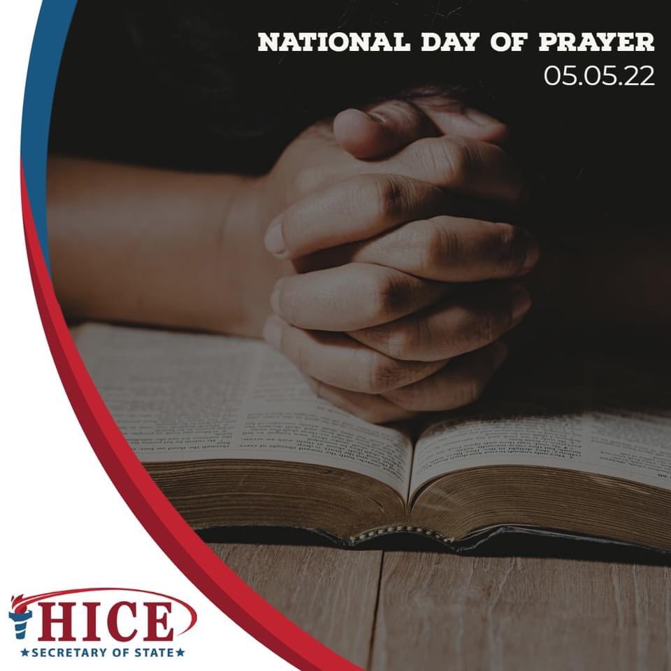 JodyHiceGA's tweet photo. On National Day of Prayer, Dee Dee and I are praying that God will continue to stand with our nation, while guiding our leaders and blessing our citizens. 

This is the confidence we have in approaching God: that if we ask anything according to His will, He hears us. 1 John 5:14 https://t.co/HKMAEMMSqo