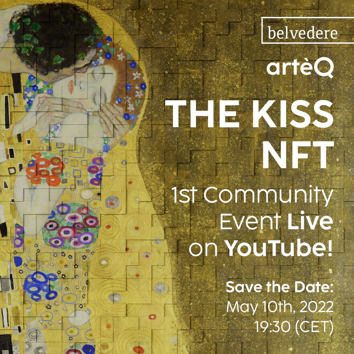 arteQio's tweet photo. 📢SAVE THE DATE!

We're so excited to invite you to our first community event live on YouTube! 🔥 Exciting news to share! 

Are you joining us? 

Drop your the "Kiss" #NFT below or a💋 if you are looking forward to it!  

🔗https://t.co/4lK6pJAouy https://t.co/sCjjZL4cY2