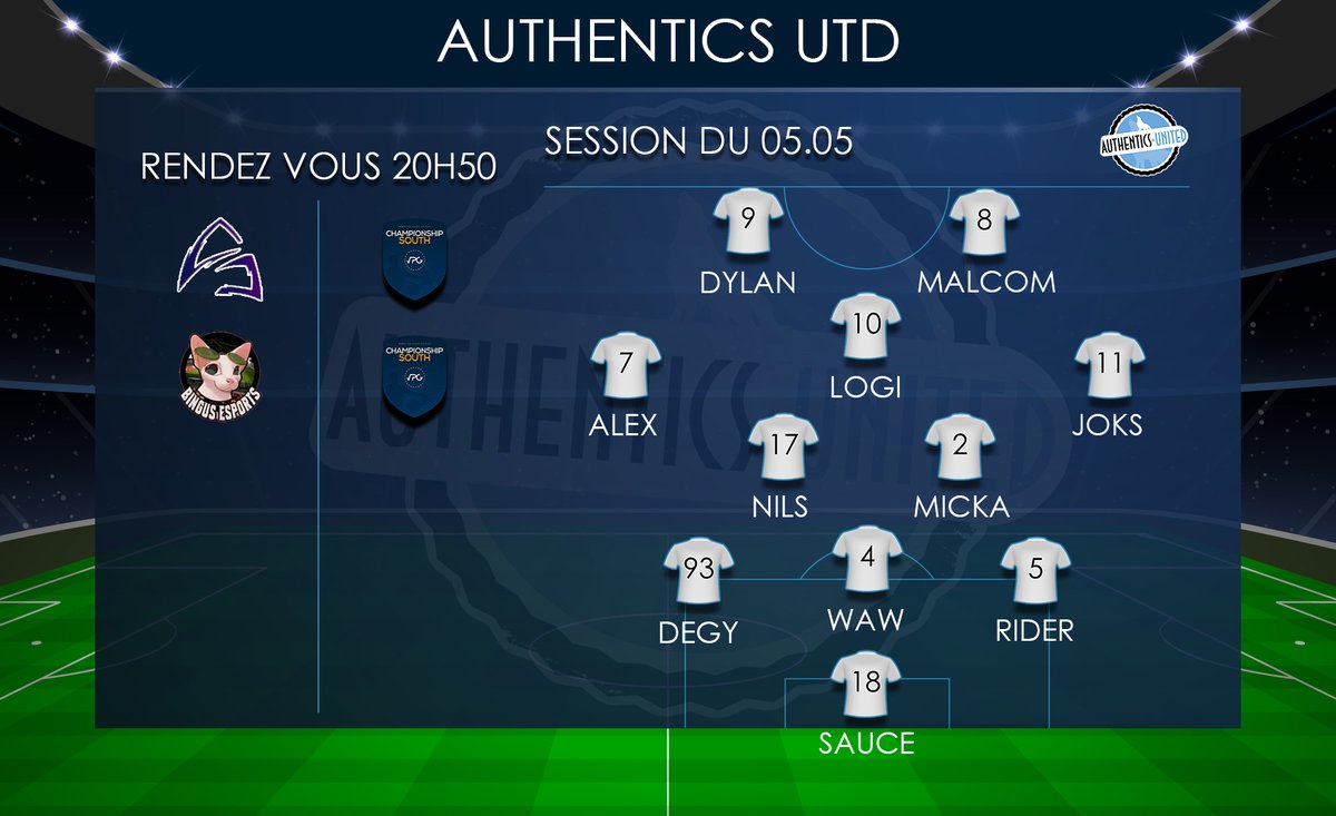 On reprend ce soir avec <a href="/VPGEurope/">Virtual Pro Gaming | Europe</a> <a href="/OfficialVPG/">Virtual Pro Gaming</a> . On tout faire pour produire de plus en plus un meilleur jeu sur le terrain et garder une rigueur

🆚 @AbyssalClubPro 
🆚 @BINGUSESPORTS 

Sur notre chaine dès 21h40 : 
twitch.tv/authentics_utd

Voici la compo et bon match à tous :