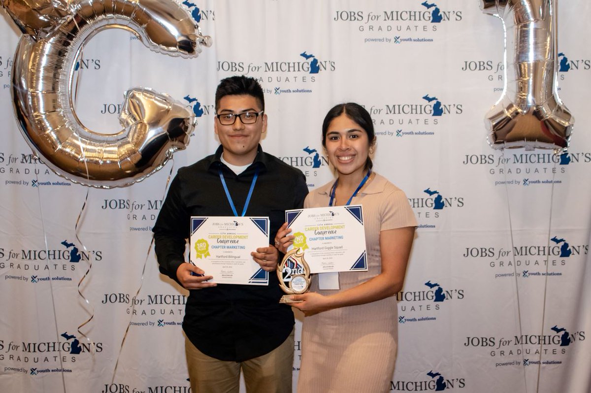 JobsforMIGrads's tweet photo. Congratulations to our 2022 Chapter Marketing winners on your well-deserved success! 🥇🥈🥉 Click here to watch 1st place video, “Our Voices, Our Choices” submitted by the youth of Bridge Academy of Southwest Michigan: https://t.co/rmNwRF7XSD

#TeamJMG #JMGCDC2022 #YouthVoices https://t.co/80H9sfOBgB
