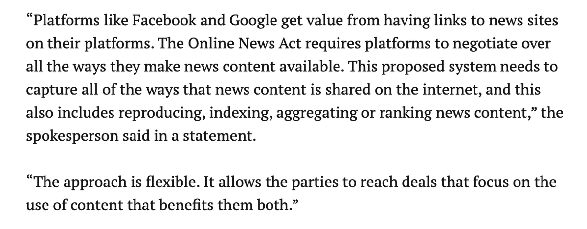 The <a href="/pablorodriguez/">Pablo Rodriguez</a> position is clear and is a real threat to open Internet. Government believes that even indexing content requires compensation. That places search for information online at risk since nothing to stop all sites from demanding payment.
x.com/AnjaKaradeglij…