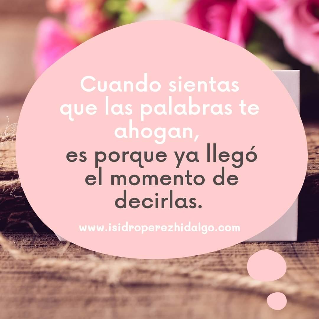 Cuando sientas que las palabras te ahogan, es porque ya llegó el momento de decirlas.

#frases #reflexiones