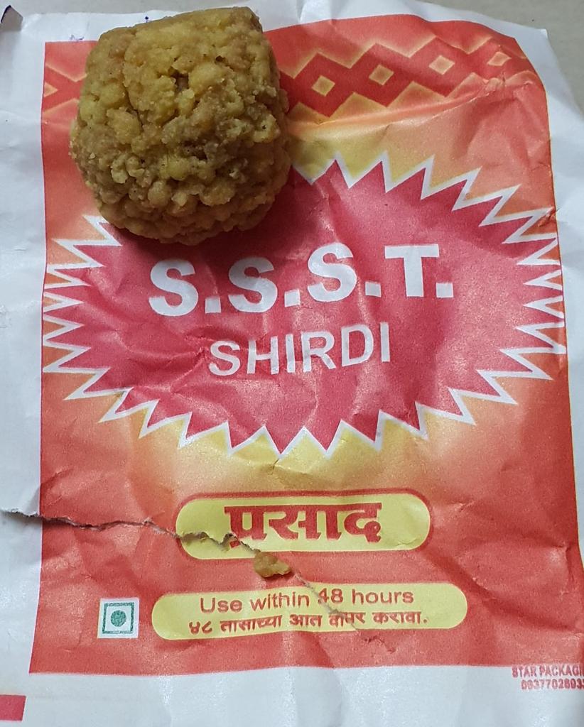 VIRENINFRA's tweet photo. Brought #laddoo #prasad from @SSSTShirdi quality has fallen below worst tasted only sugar, dryfruits where missing 🙏🙏 #Shirdi is becoming more #Commercial then #spritual https://t.co/CLoEjhx1P4