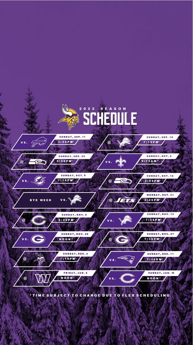 The new era begins

Your 2022 Minnesota Vikings schedule! #Skol