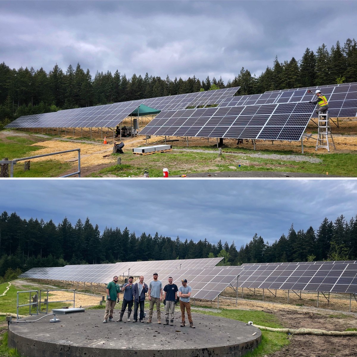 WesternSolarInc's tweet photo. We just set the last of the 404 solar panels on our project at the Vashon Island Recycling &amp; Transfer Station! Kudos to Alex, Robbie, Max, Jade, Alec, Dana, and (not pictured) Eric, Galena, and Jake on a job very well done! https://t.co/WpXr2brS3u