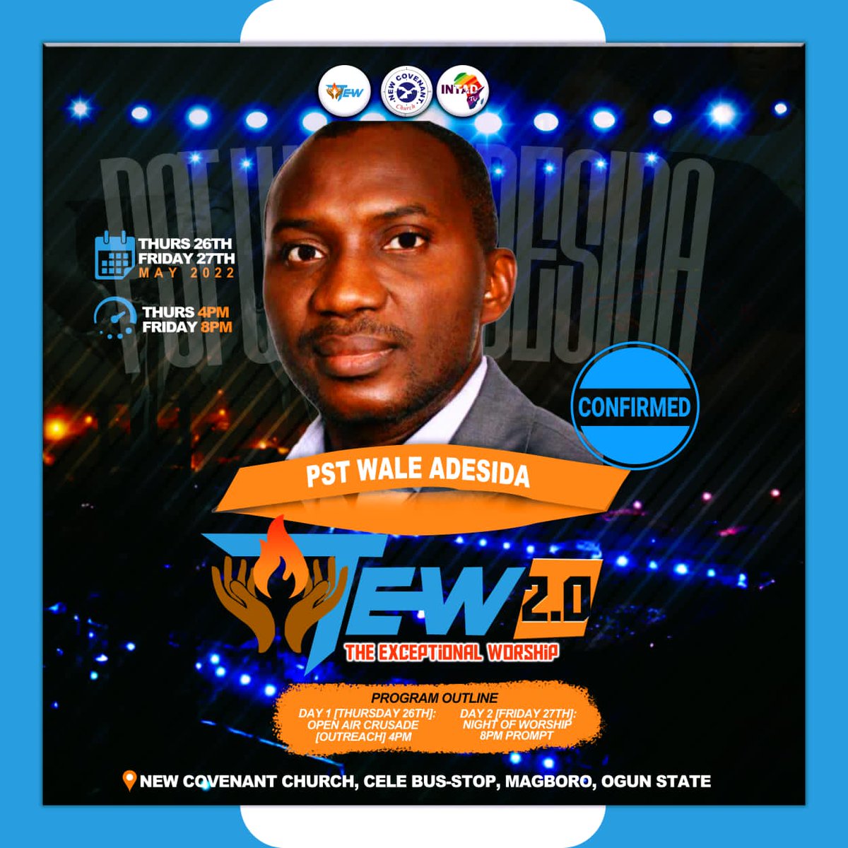 TEW2020's tweet photo. Worship is incomplete without word of wisdom.

Join Pastor Wale Adesida at #TEW 

#worship #worshipmusic #thursdaymotivation #nccm https://t.co/jyELgxhLjy