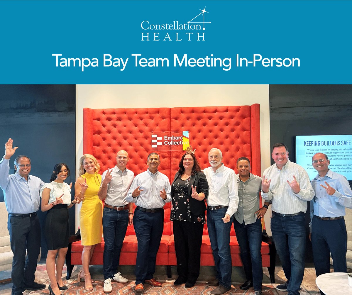 constell4health's tweet photo. Tampa Bay Team got together in-person for our Q2 Townhall Meeting! Thank you Embarc Collective for providing a space for us to experience this unique opportunity.
#Constellation4 #team #townhall #remote #florida https://t.co/yUovY72abu