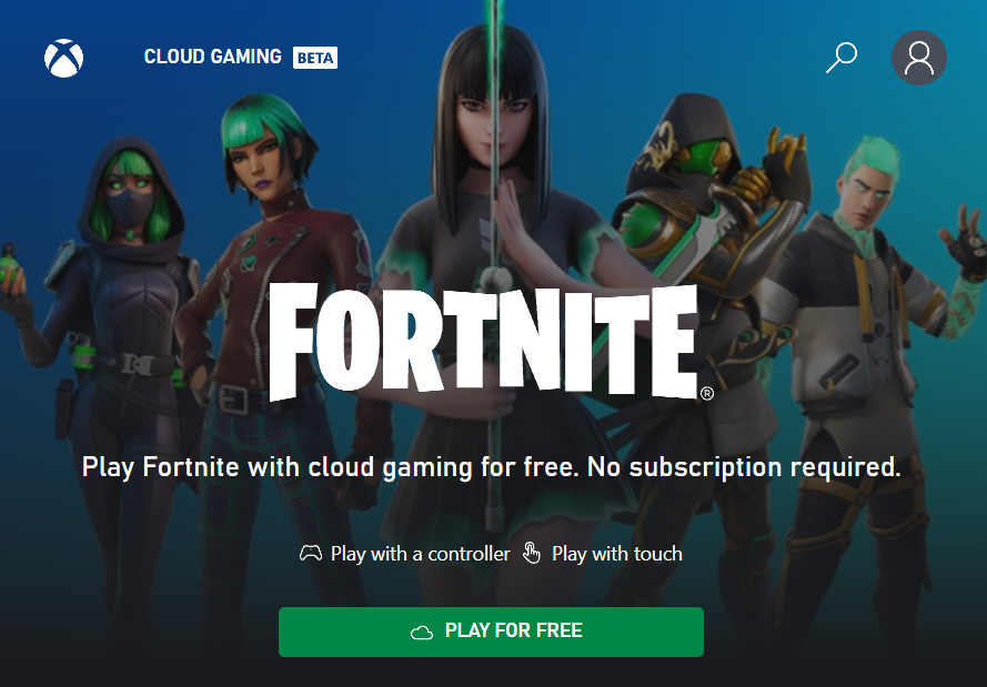 Tom Warren on X: Fortnite is arriving on Xbox Cloud Gaming today! 🎮☁️  iPhone and iPad owners can play Fortnite free and no sub needed. It's the  first free-to-play game on xCloud