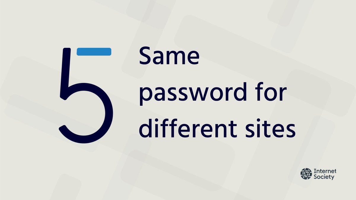 5. Same password for different sites