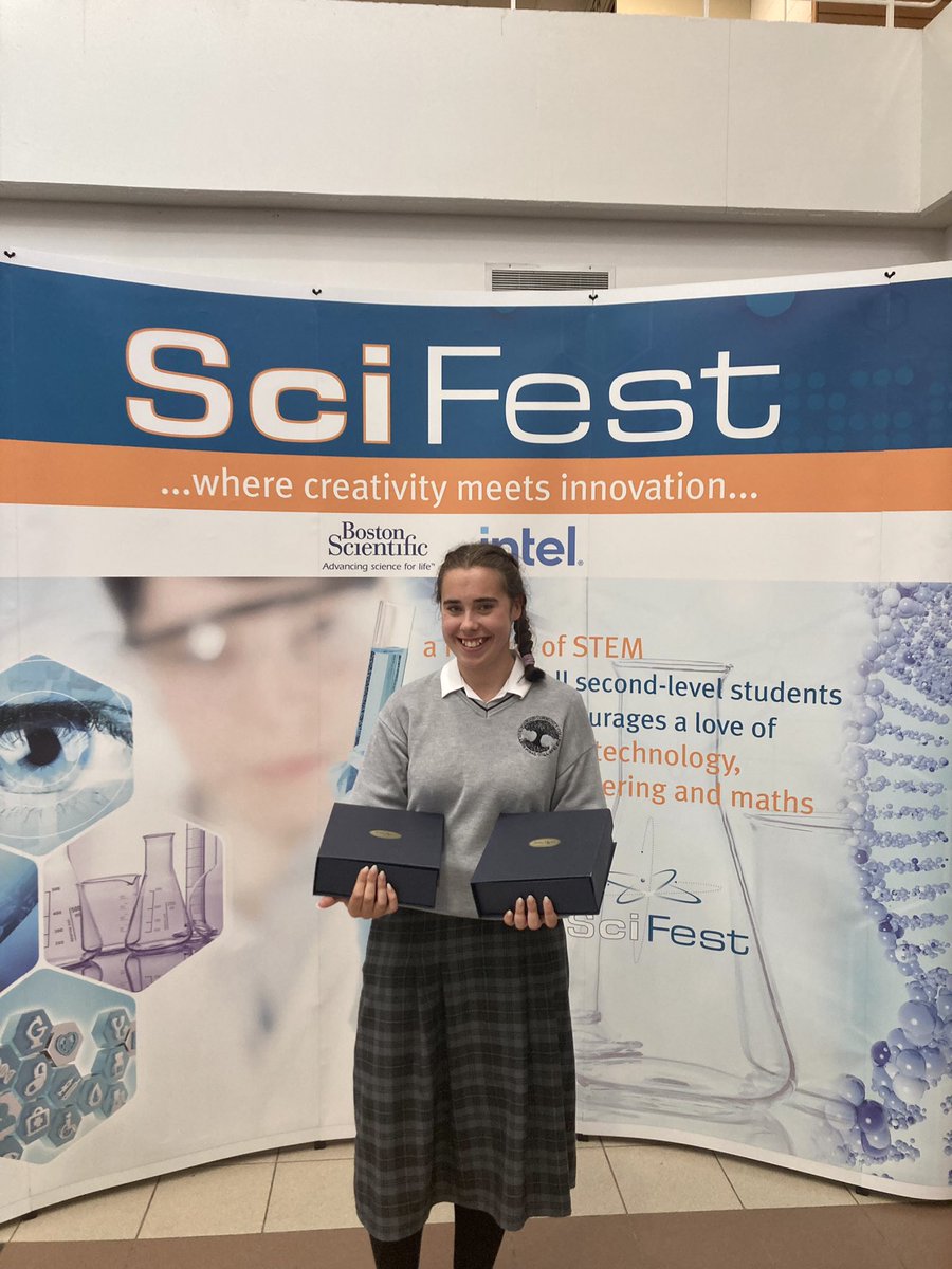 OideCiara's tweet photo. 1st place in senior technology category, Boston Scientific medical devices award and overall runner up! Amazing 🤩🥇👏👏@Kingswoodcc16 @TeenTurn @SciFest4STEM @WeAreTUDublin @bostonsci https://t.co/Je0rB6Yhcb