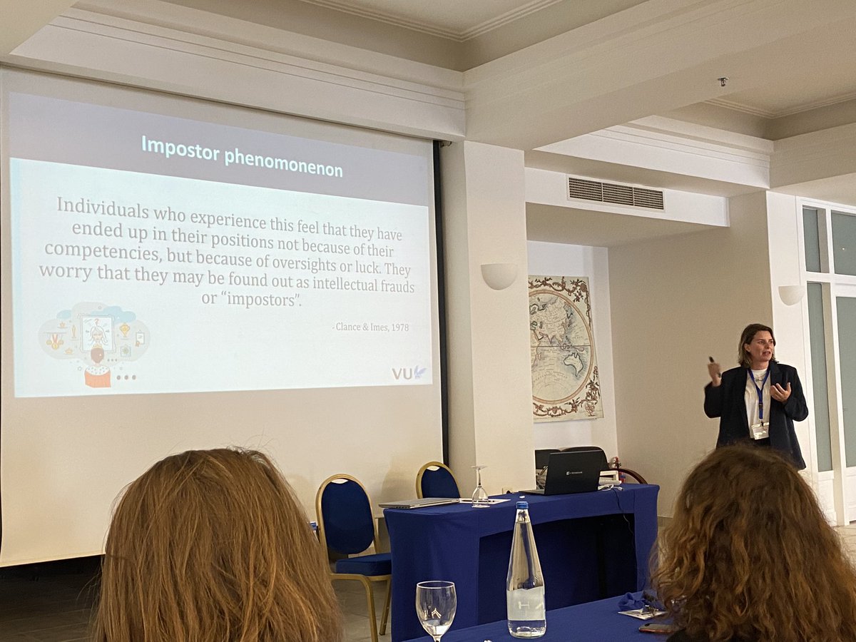 LeadAmsterdam's tweet photo. And @Sanne87 presented her work on the impostor phenomenon and the role of positive distinctive treatment #5thIPLS @IplSymposium

#leadership #context #impostorphenomenon #impostorsyndrome https://t.co/pPc88fH84R