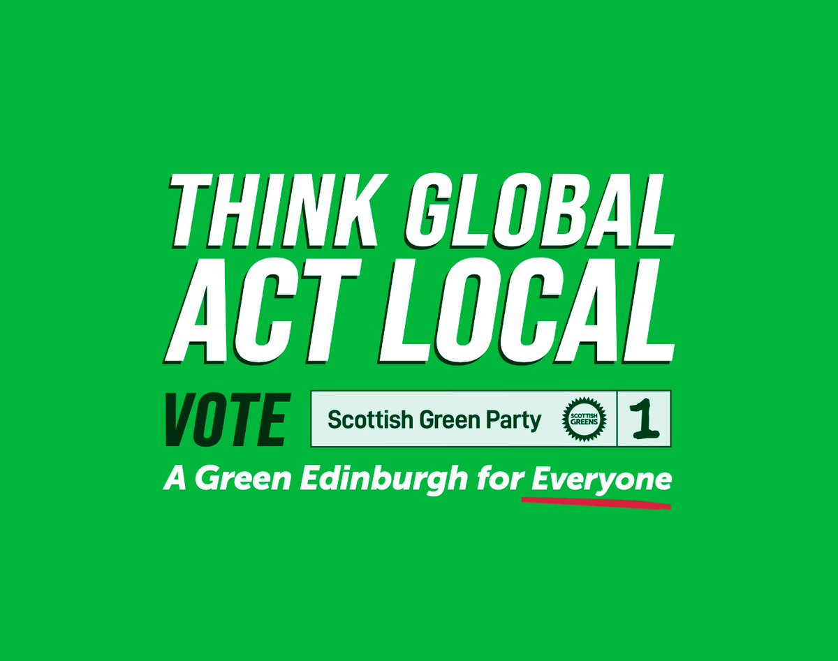 EdinburghGreens's tweet photo. Had the chance to vote yet?

If you haven't, no worries! Polls will be open for another 5 hours, so get out to your local polling station and #VoteGreen1 !

#ThinkGlobalActLocal https://t.co/KUSvOW4aUV