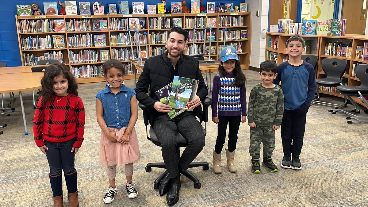 Our Am kg class posing with the author Naif Salem! <a href="/DornNPD117/">Dorn Elementary</a>