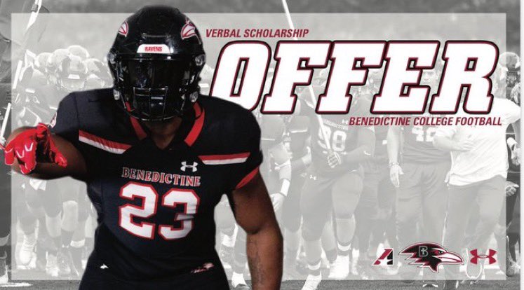 After a great conversation with <a href="/BradHines17/">Brad Hines</a> I am blessed to receive an offer from the university of Benedictine ‼️ <a href="/JPRockMO/">JP Rock</a> <a href="/jeremycrabtree/">Jeremy Crabtree</a> <a href="/AllenTrieu/">Allen Trieu</a> <a href="/GSV_STL/">Gateway Sports Venue</a> <a href="/Excel360Footba1/">Excel360FootballTraining</a> <a href="/MerceRoach/">Coach Mercé Roach</a> <a href="/DHSPioneerFB/">Pioneer Football</a> <a href="/RobertJ17449267/">Robert Jones</a>