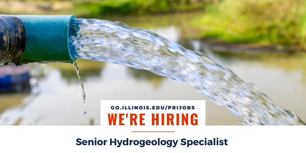 Illinois State Water Survey (@watersurvey) on Twitter photo We are #hiring a Senior Hydrogeology Specialist to administer research activities of the Survey by developing, planning, directing, conducting basic & applied research for the Groundwater Science Section.
Apply by 5/06 ➡️ bit.ly/3MziS4z
<a href="/womenwaternexus/">Women-Water Nexus</a> <a href="/GreenLatinos/">GreenLatinos</a> We are #hiring a Senior Hydrogeology Specialist to administer research activities of the Survey by developing, planning, directing, conducting basic & applied research for the Groundwater Science Section.
Apply by 5/06 ➡️ bit.ly/3MziS4z
<a href="/womenwaternexus/">Women-Water Nexus</a> <a href="/GreenLatinos/">GreenLatinos</a>